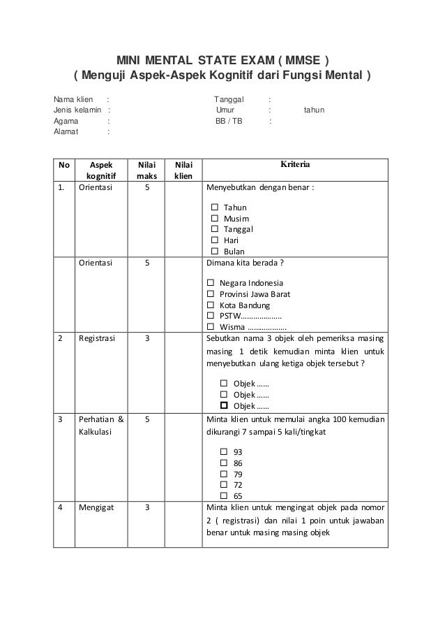 Interpretasi Mmse Adalah - 2 | International News Stories This Week