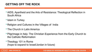 GETTING OFF THE ROCK
10
AIDS, Apartheid and the Arts of Resistance: Theological Reflection in
South Africa
Islam in Turk...