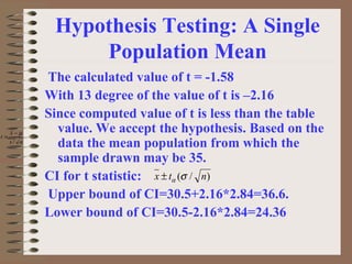 Normal & t-test_confidence interval | PPT