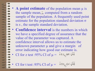 Normal & t-test_confidence interval | PPT