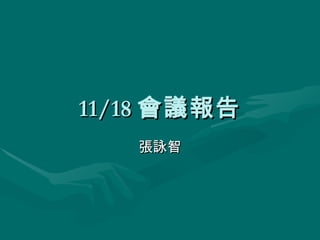 11/18 會議報告 張詠智 