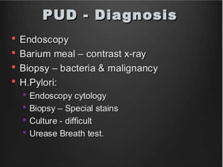 Pud Treatment Algorithm pharmacology of peptic ulcer disease | PPTX