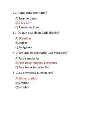 CUESTIONARIO 5 PREGUNTAS DE LOS 6 TEMAS | DOCX