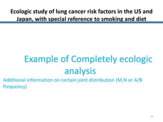 Ecologic Study Results Example Levels of analysis and levels of inference in ecological study | PPTX