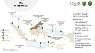 2
TNC
In Indonesia
More than 25 years
works in Indonesia
Approaches:
• Scientific based
• Site based experience
• Working ...