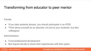 Exploring the Craft of the Educator: Reflections on the Winter 2016 IFDS in Buenos Aires