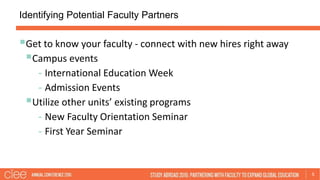 Identifying Potential Faculty Partners
5
Get to know your faculty - connect with new hires right away
Campus events
- In...