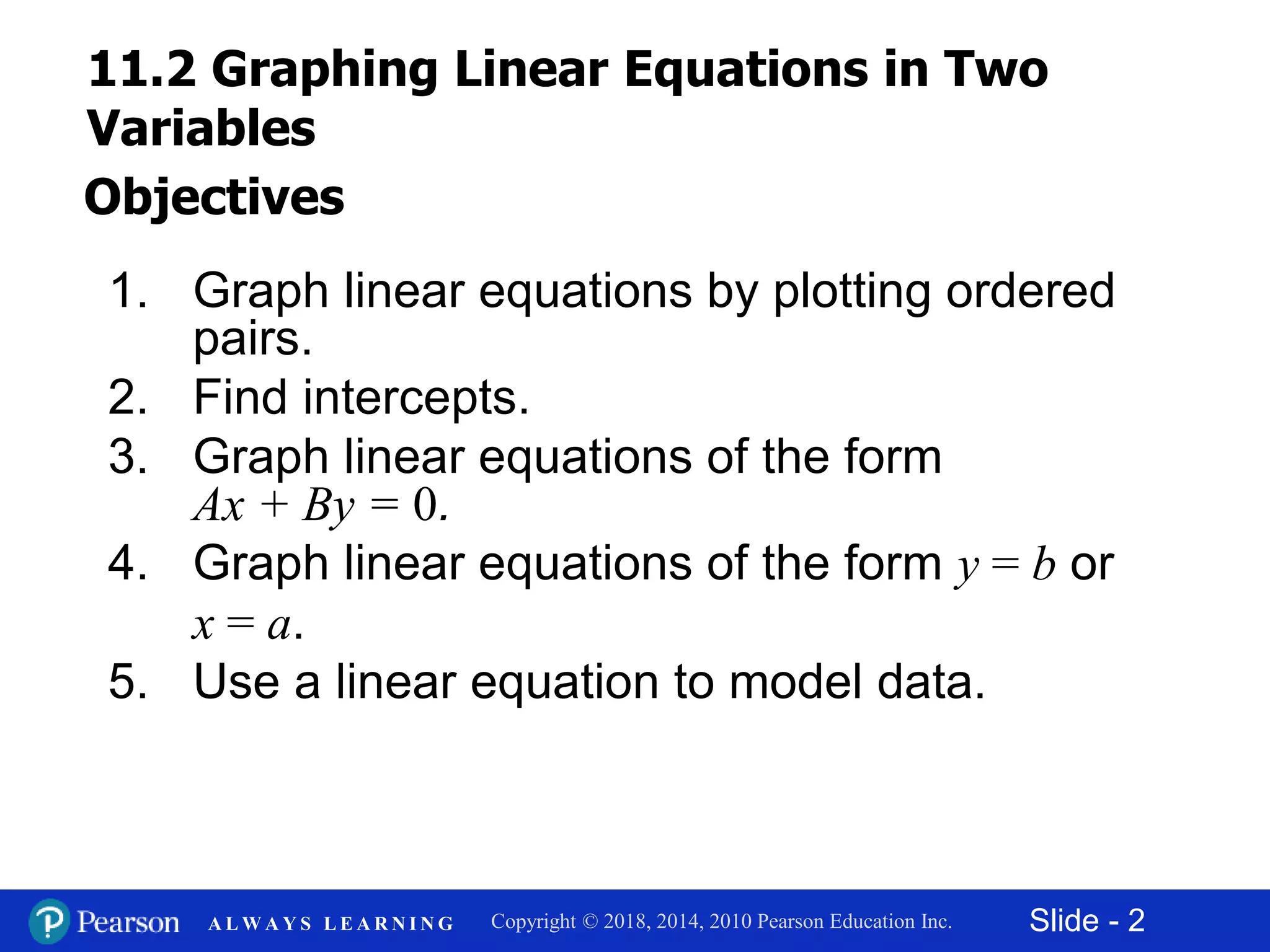 11.2 graphing linear equations in two variables | PPTX