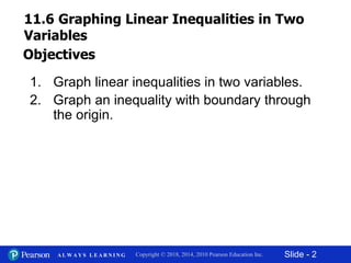 11.6 graphing linear inequalities in two variables | PPTX