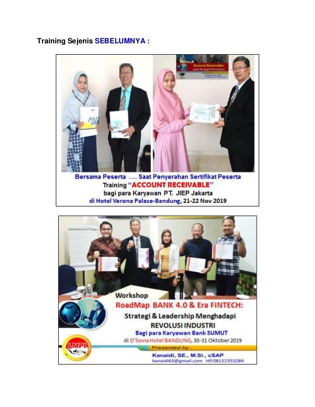 Silabus Training &quot;Effective ACCOUNT RECEIVABLE (A/R) and