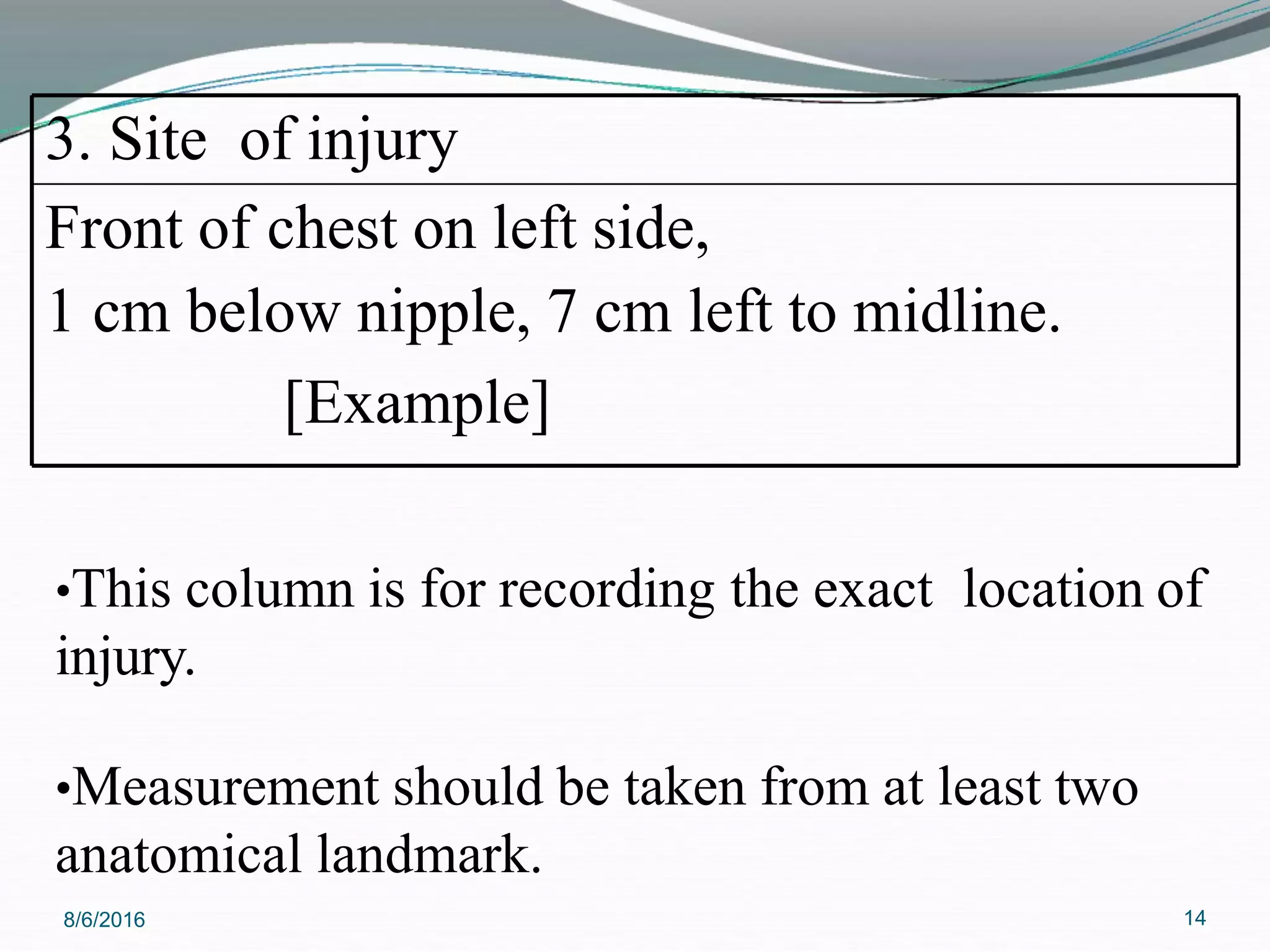 Complete Injury Example 11.02.16 examination of a injured person-converted | PPTX