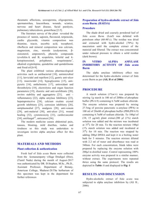 Invitro alpha amylase effect of Sida acuta Burm | PDF
