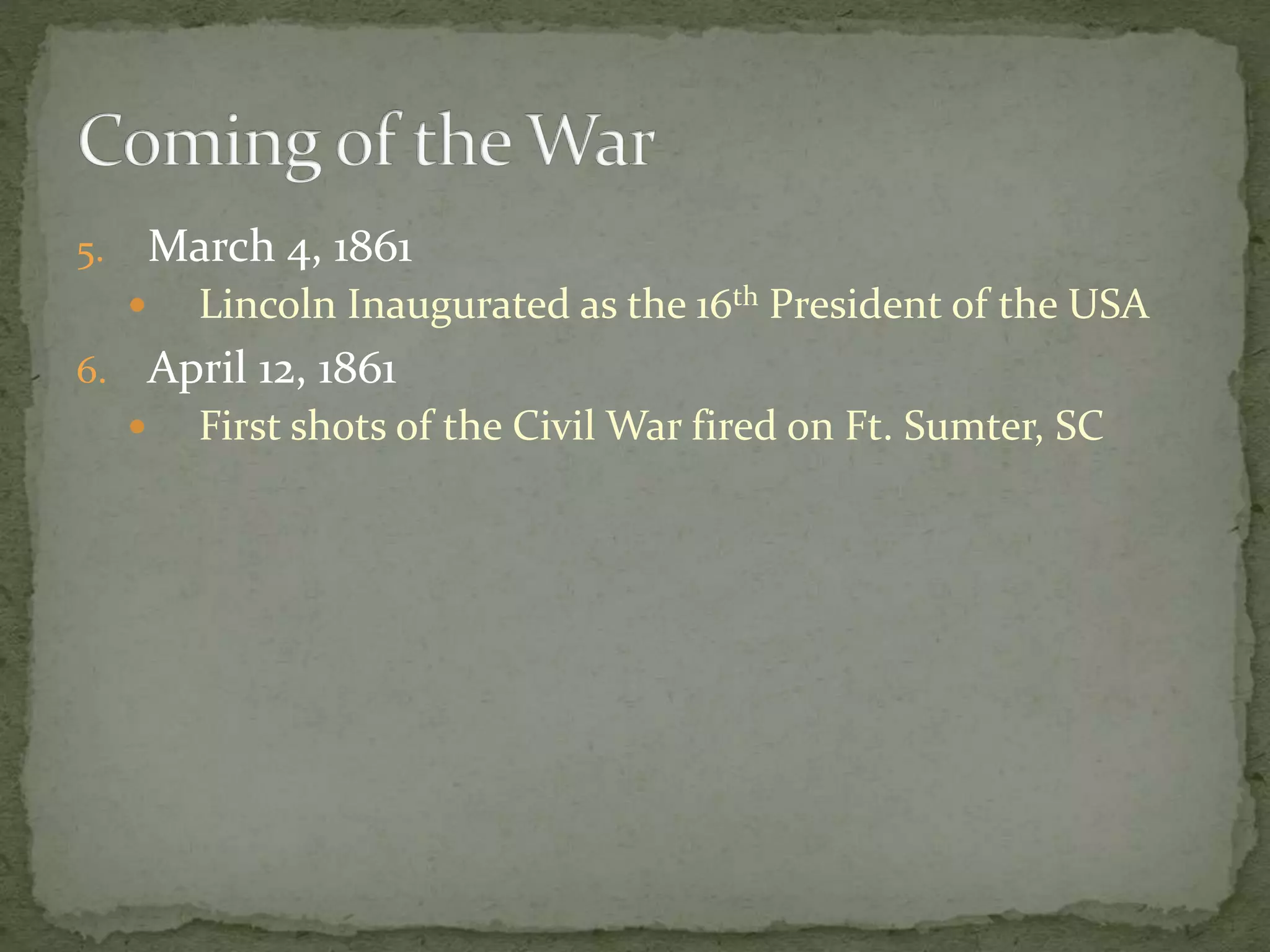 The Civil War Begins | PPTX