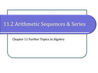 11.2 Arithmetic Sequences & Series
Chapter 11 Further Topics in Algebra
 