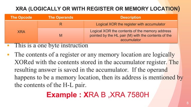 LOGICAL OPERATIONS IN 8085 MICROPROCESSOR | PPT