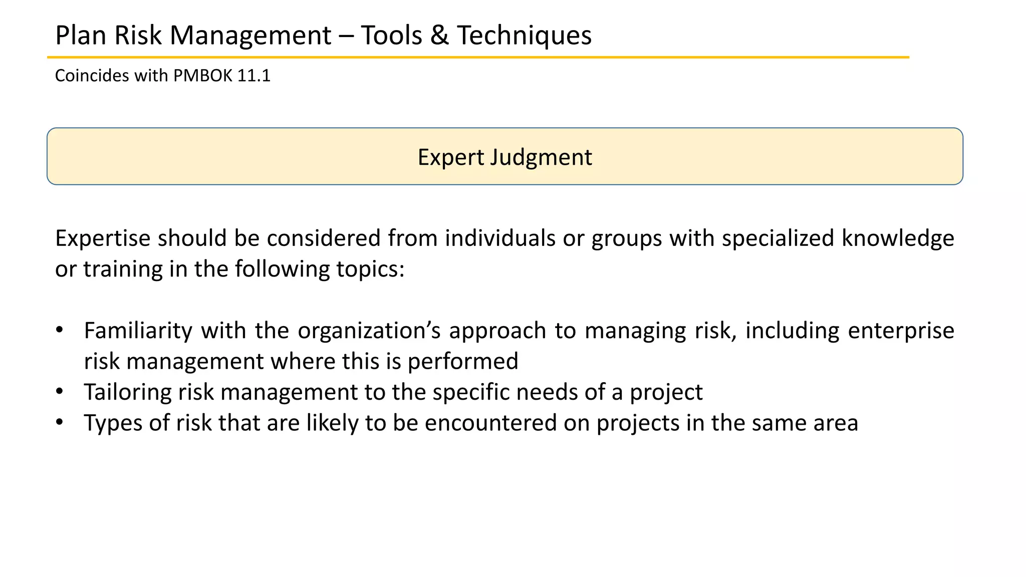 11.1 Plan Risk Management | PPTX