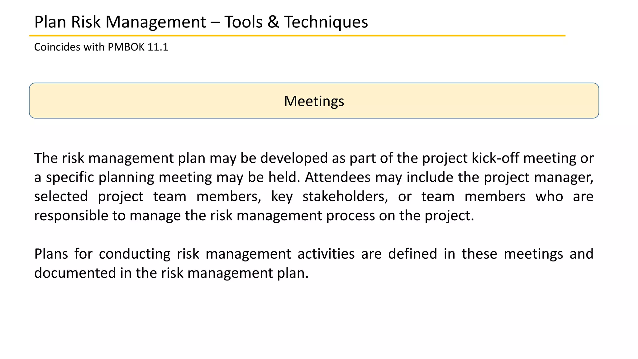 11.1 Plan Risk Management | PPTX