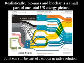 Realistically, biomass and biochar is a small
part of our total US energy picture
Carbon Positive

Carbon Neutral

but it can still be part of a carbon negative solution.

 