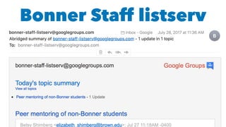 Bonner Staff listserv
 
