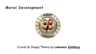 Moral Development
3 Level (6 Stage) Theory by Lawrence Kohlberg
 