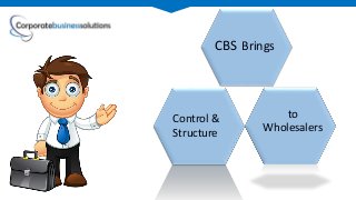 to
Wholesalers
CBS Brings
Control &
Structure
 