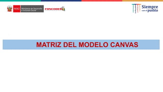 MATRIZ DEL MODELO CANVAS
 