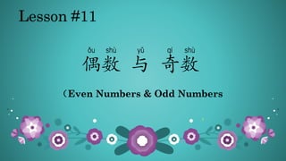 偶数 与 奇数
Lesson #11
（Even Numbers & Odd Numbers
 