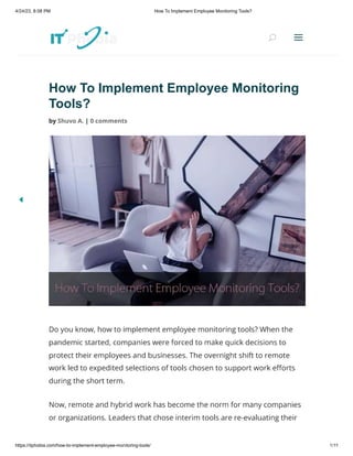 How To Implement Employee Monitoring Tools?