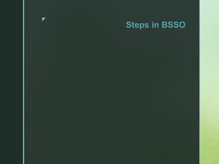 z
Steps in BSSO
 
