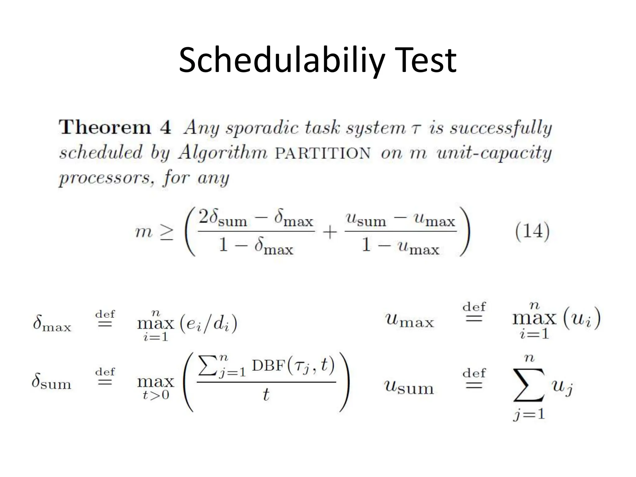 Schedulabiliy Test
 