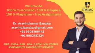 NMIMS PGDM Customized Projects NMIMS academic assistance