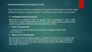 Into the Impact of GST in Indian Economy | PPTX