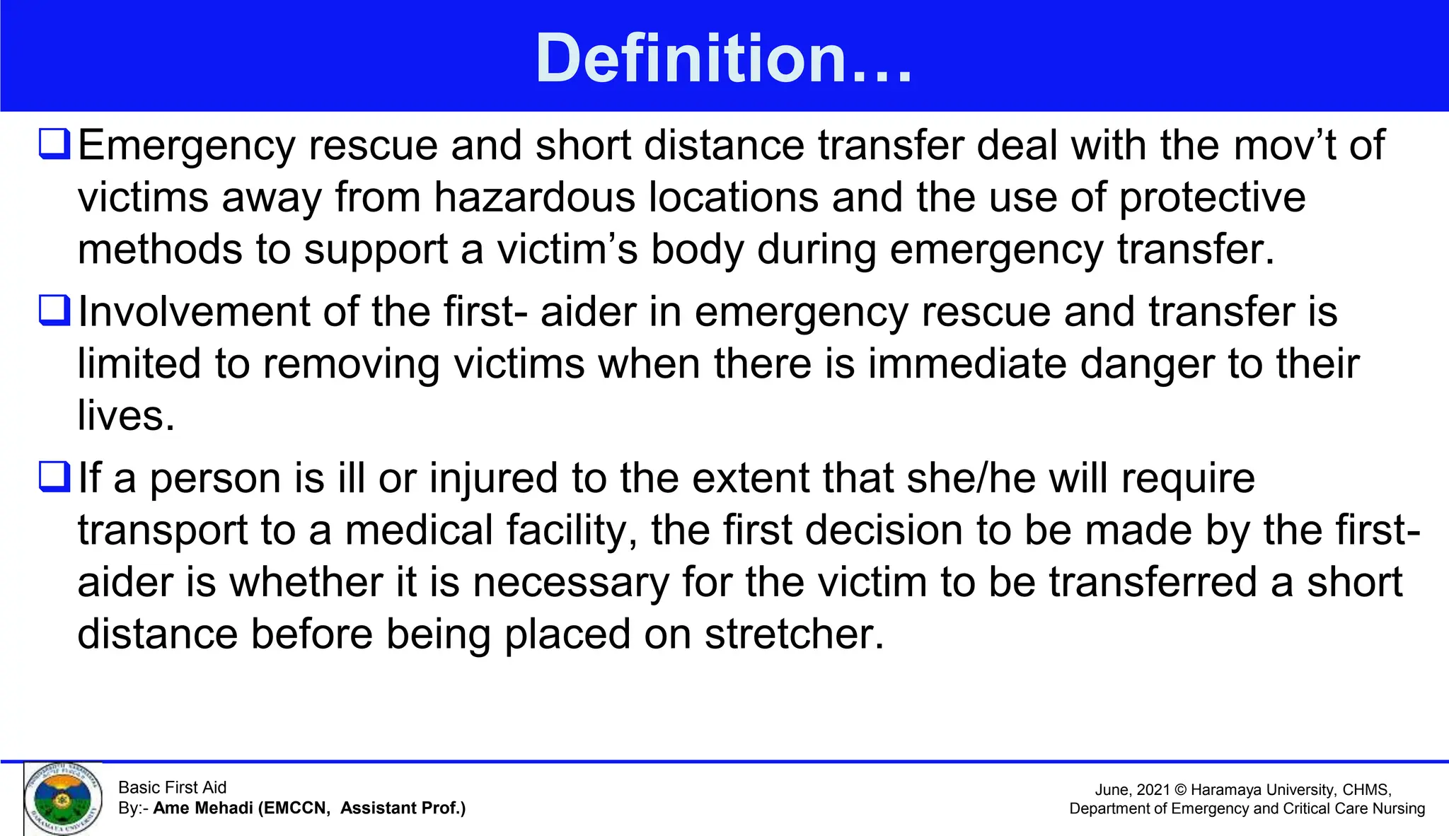 Emergency Rescue and Short distantce Transfer.pptx