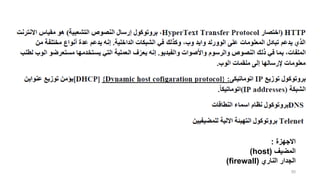 50
‫االجهزة‬
:
‫المضيف‬
(
host
)
‫الناري‬ ‫الجدار‬
(
firewall
)
 