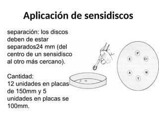 Aplicación de sensidiscos
separación: los discos
deben de estar
separados24 mm (del
centro de un sensidisco
al otro más cercano).
Cantidad:
12 unidades en placas
de 150mm y 5
unidades en placas se
100mm.
 