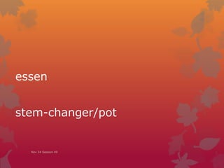 essen
stem-changer/pot
Nov 24 Session 49
 