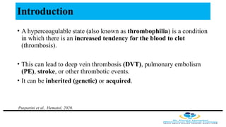 Hypercoagulable state definition epidemiology pathogenesis and approach ...
