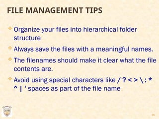 File Management Techniques 11. File Management for year nine to understand file | PPTX
