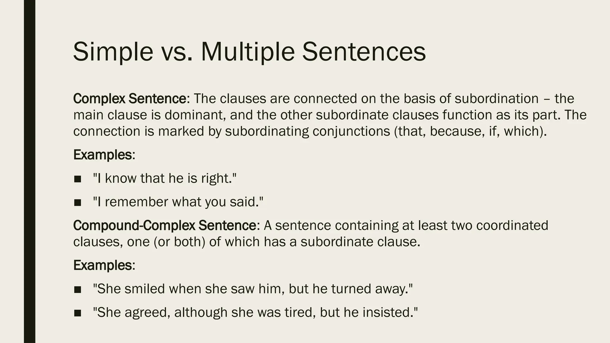 Types of sentences according to their structure | PPTX
