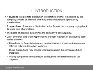 11. Dividends and Share repurchases Basics.pptx CFA | PPTX