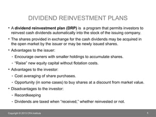 11. Dividends and Share repurchases Basics.pptx CFA | PPTX
