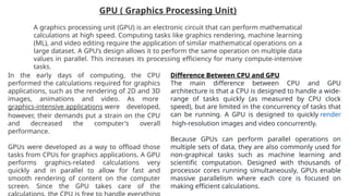 Comprehensive Overview of CUDA and GPU Architecture for Parallel ...