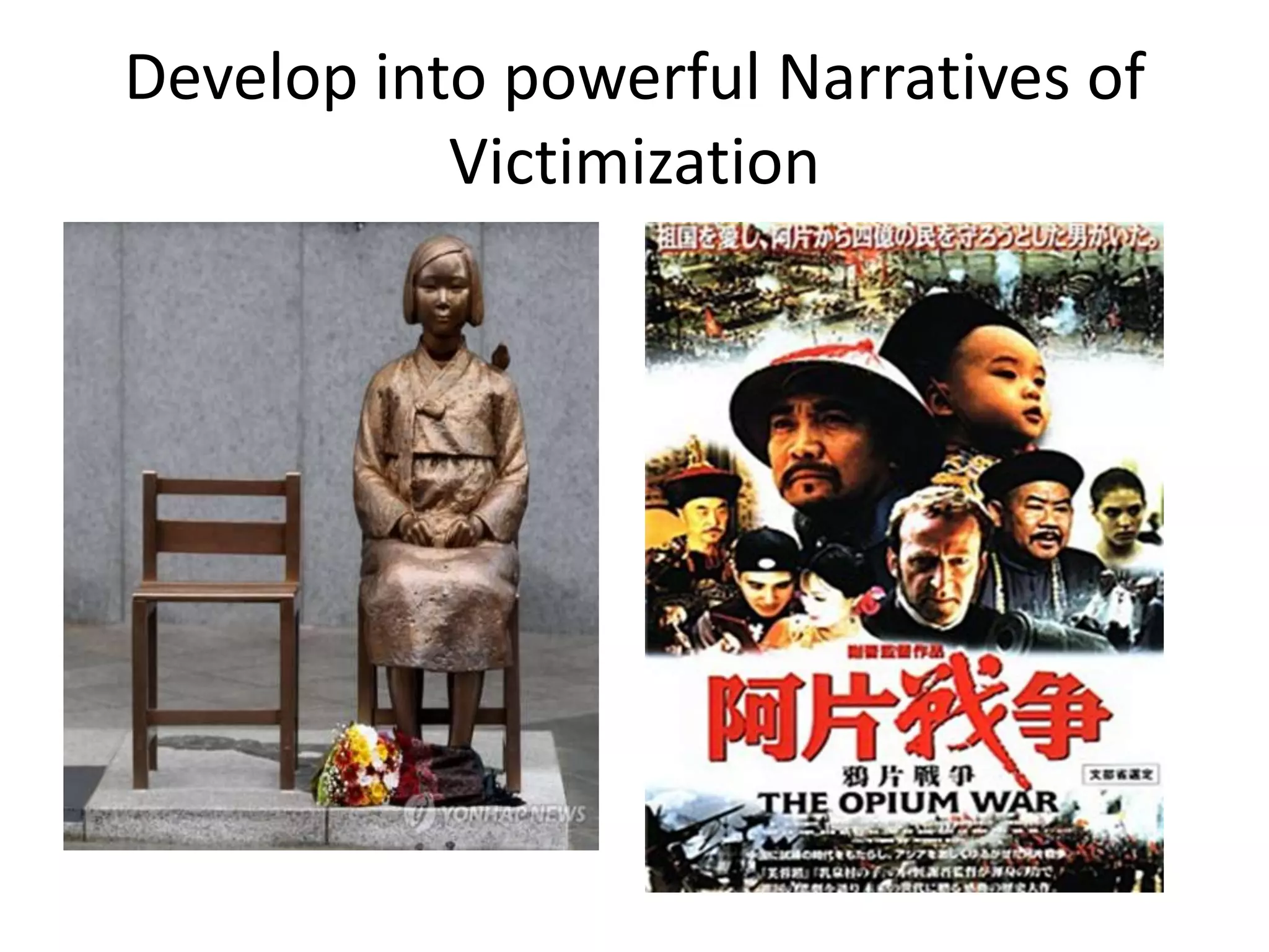 Develop into powerful Narratives of
           Victimization
 