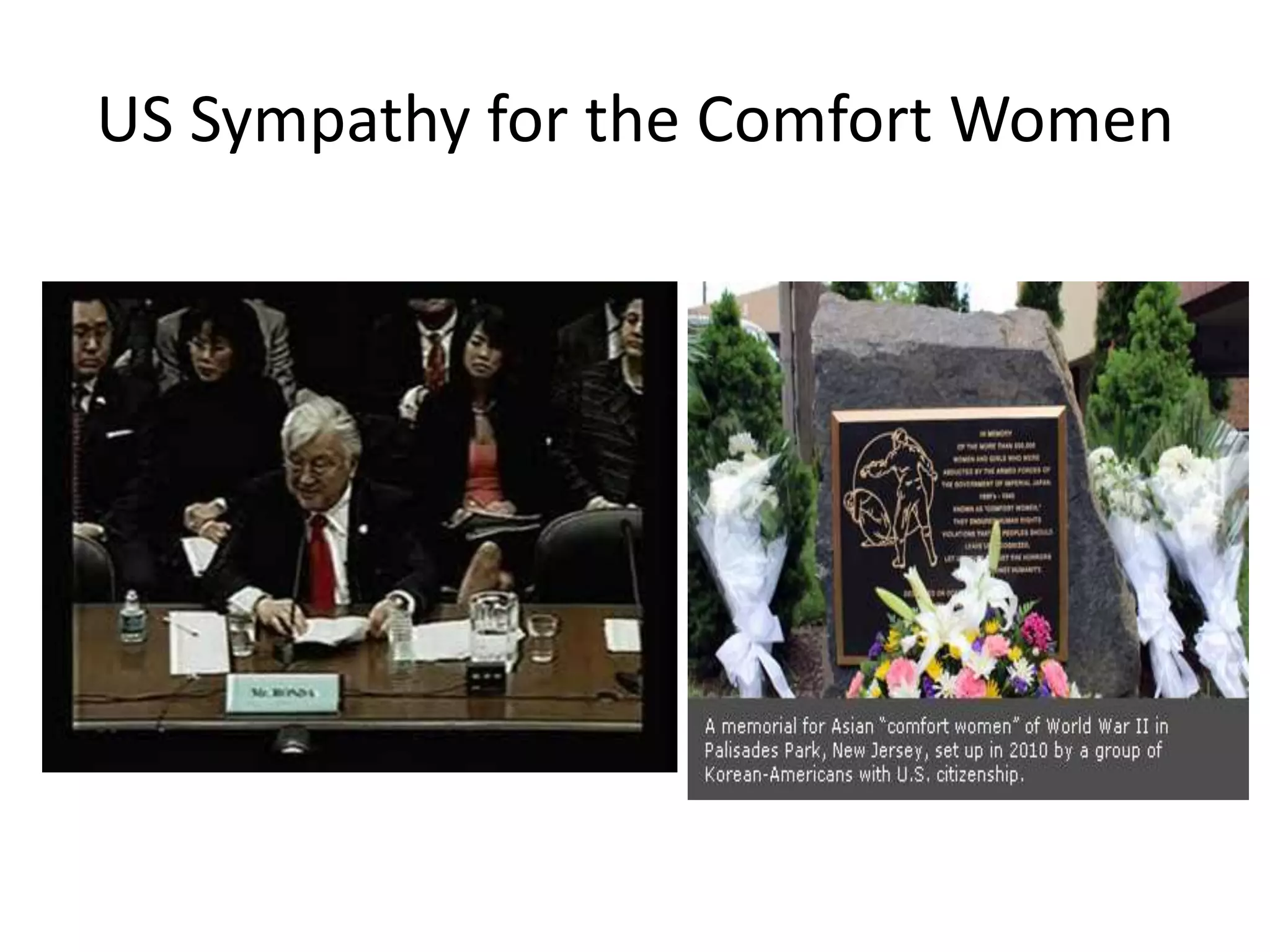 US Sympathy for the Comfort Women
 