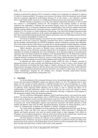 Impact of hybrid education in higher education: a systematic review | PDF