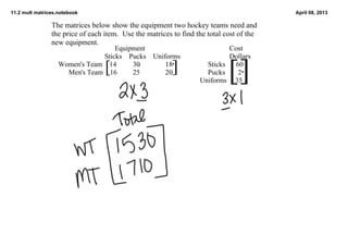 11.2 multiplying matrices | PPT