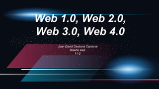 Web 1.0, Web 2.0,
Web 3.0, Web 4.0
Juan David Cardona Cardona
Diseño web
11-2
 