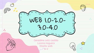 WEB 1.0-2.0-
3.0-4.0
Geraldine celiz castillo
Lorena noguera
Diseño web
11-2
 
