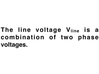 The line voltage V line is a
combination of two phase
voltages.
 