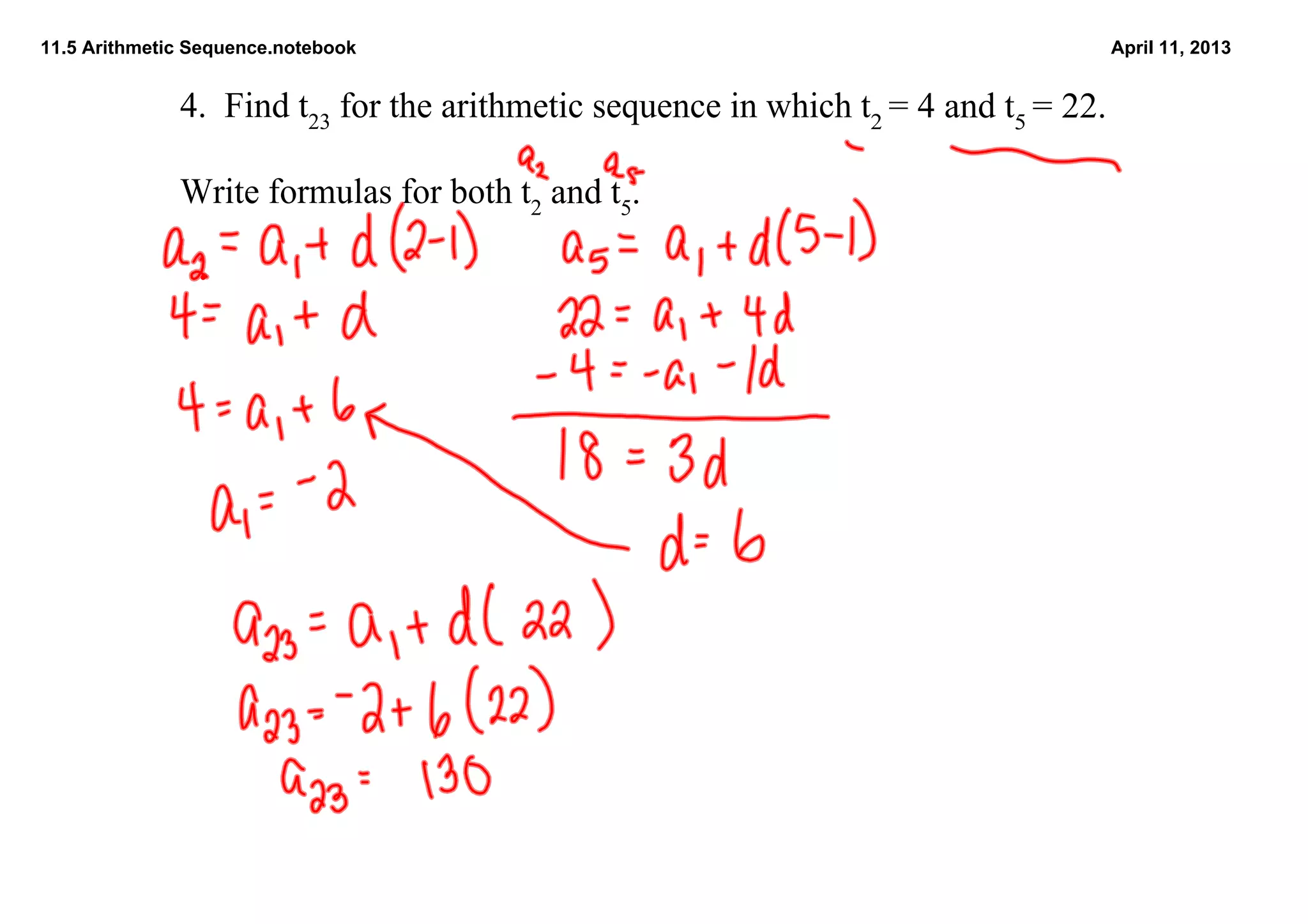 11.5 arithmetic sequences | PDF